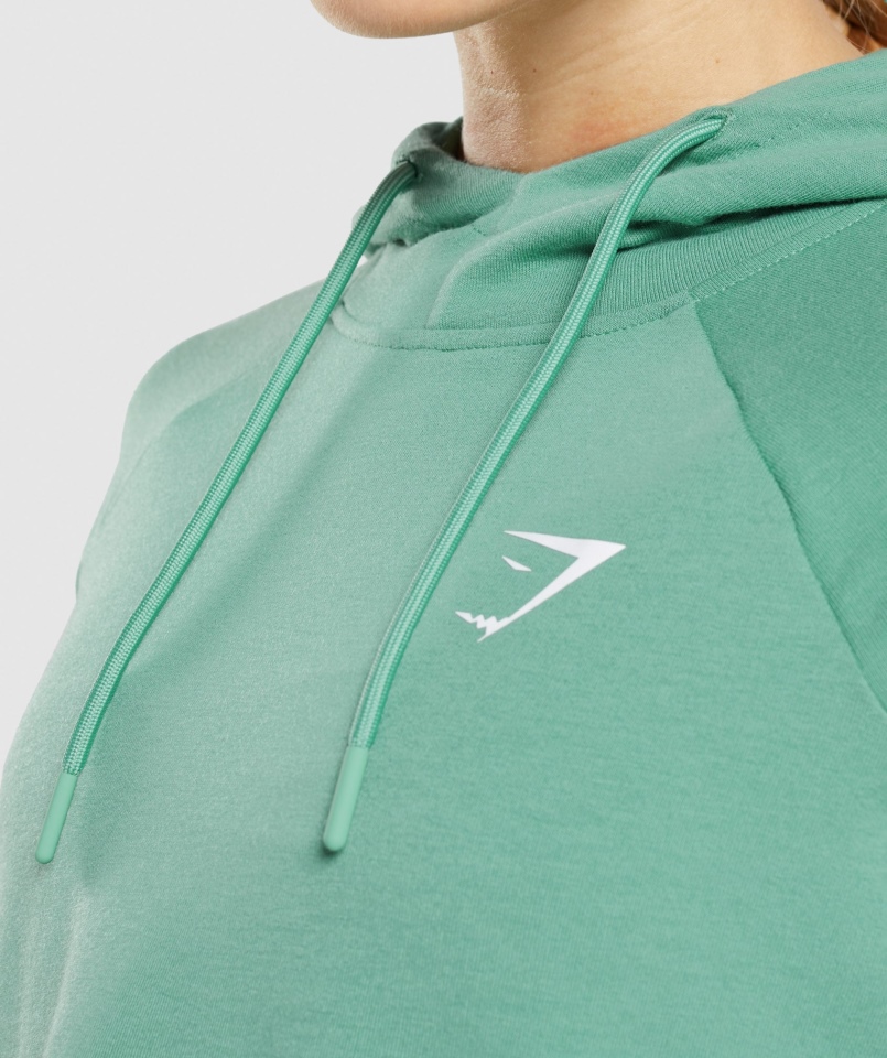 Gymshark Treningowa Krótka Bluza Z Kapturem Alpejska Zieleń