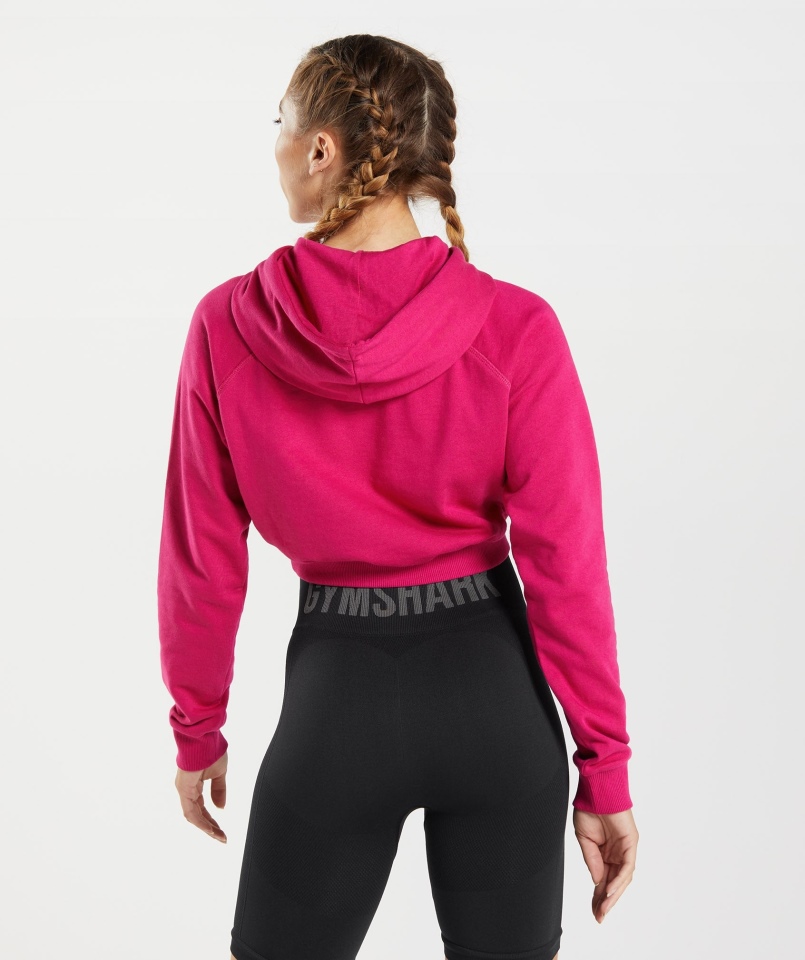 Gymshark Treningowa Krótka Bluza Z Kapturem Magenta Róż