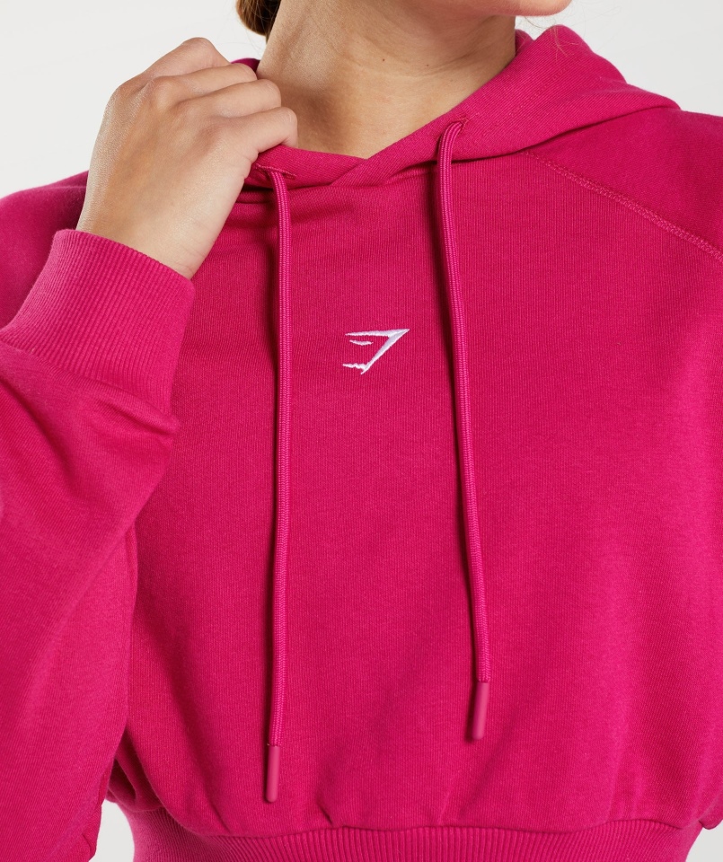 Gymshark Treningowa Krótka Bluza Z Kapturem Magenta Róż