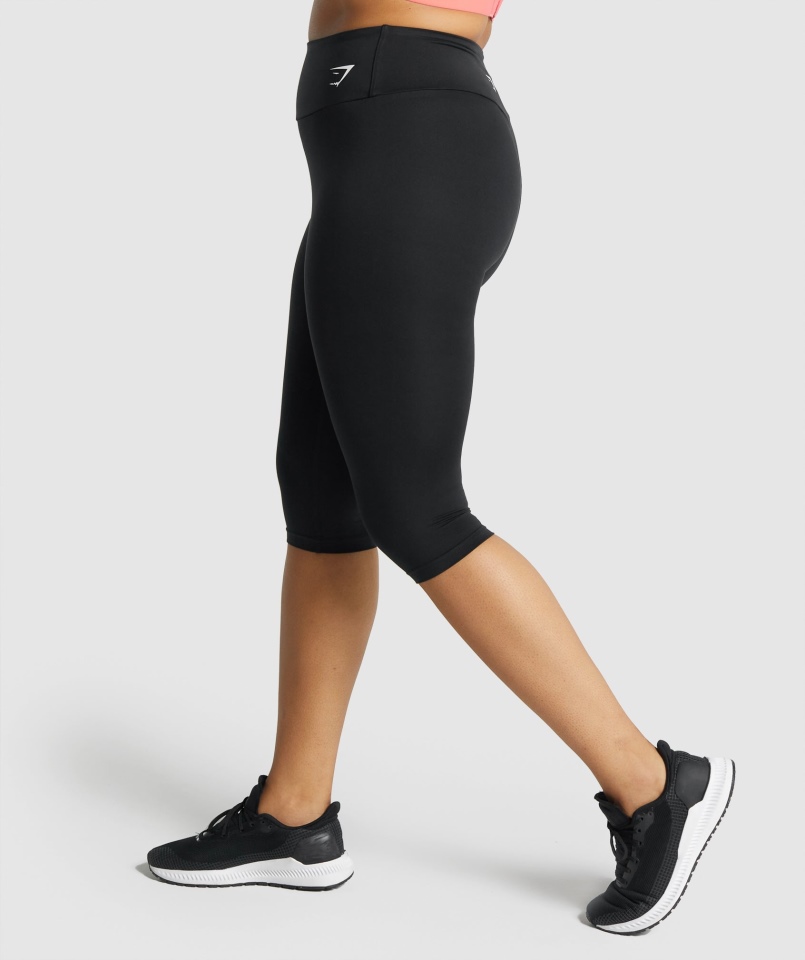 Gymshark Treningowe Przycięte Legginsy Czarne