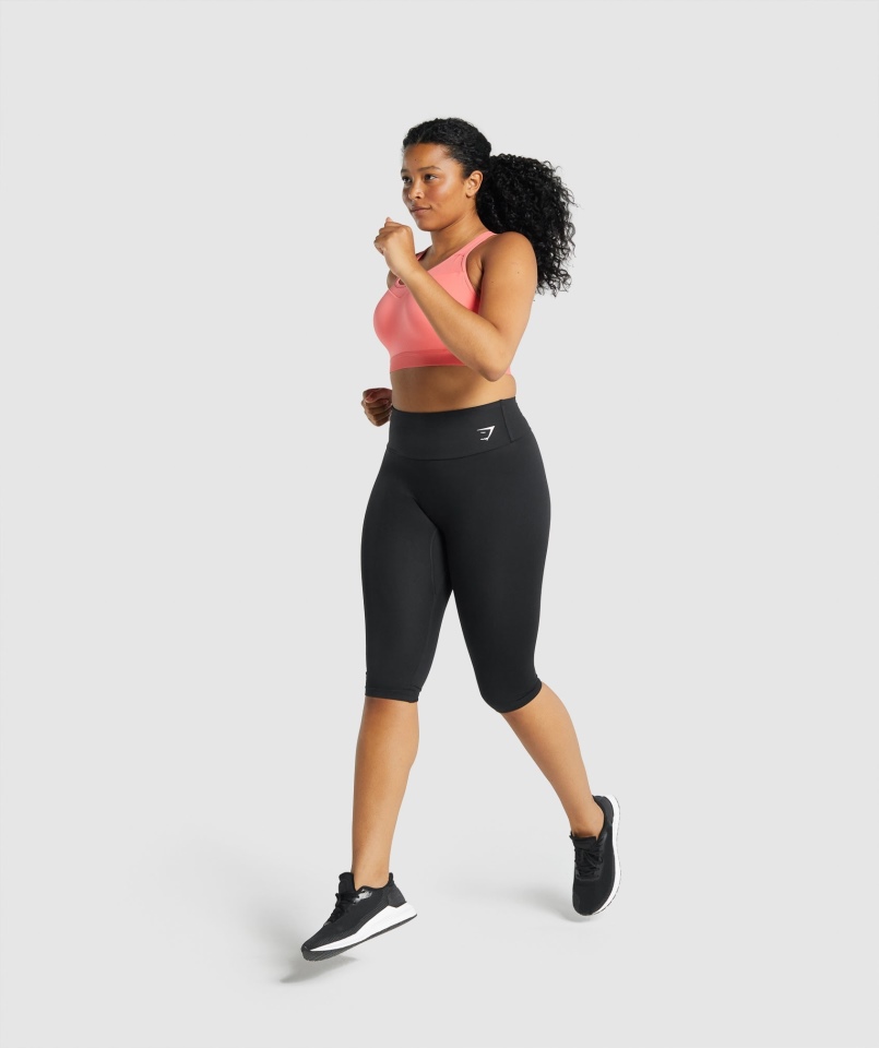 Gymshark Treningowe Przycięte Legginsy Czarne