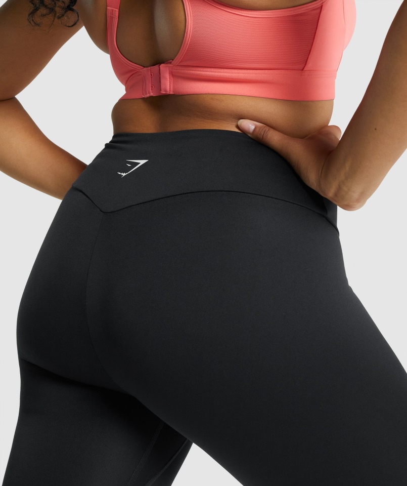 Gymshark Treningowe Przycięte Legginsy Czarne