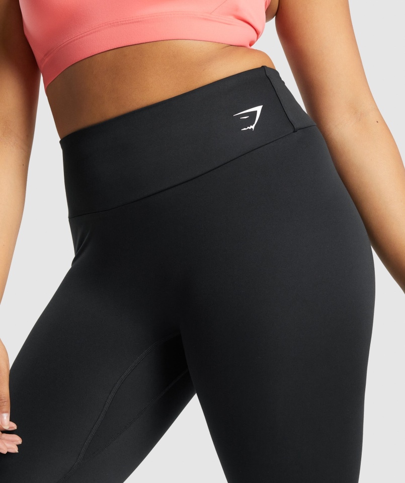 Gymshark Treningowe Przycięte Legginsy Czarne