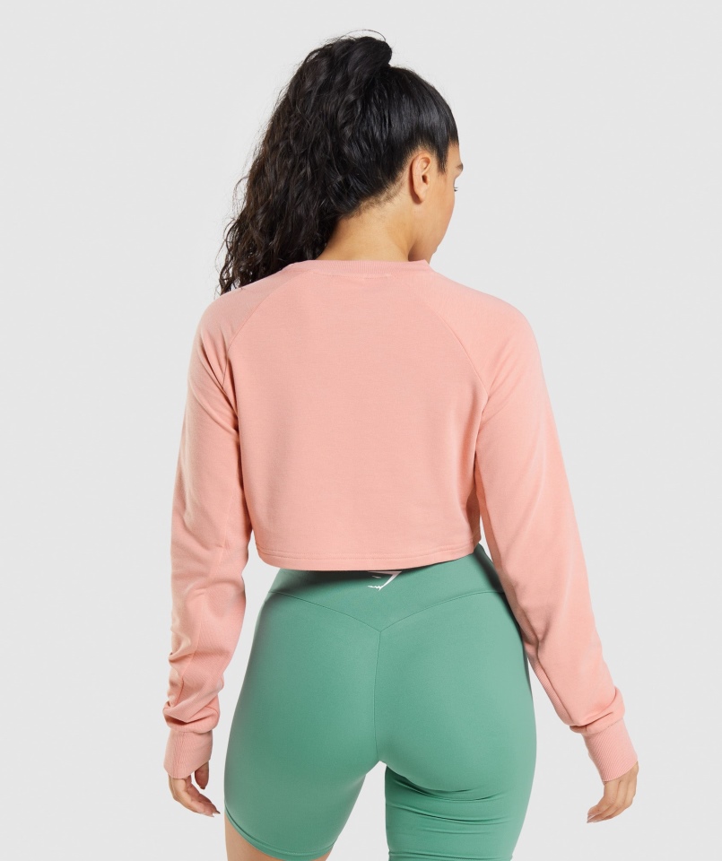 Gymshark Treningowy Krótki Sweter Paige Różowy