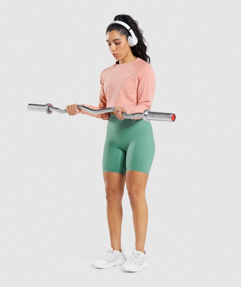 Gymshark Treningowy Krótki Sweter Paige Różowy