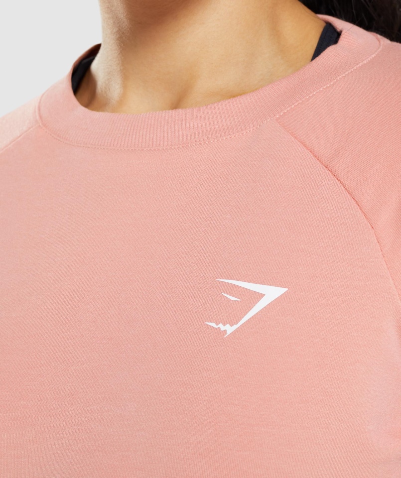 Gymshark Treningowy Krótki Sweter Paige Różowy