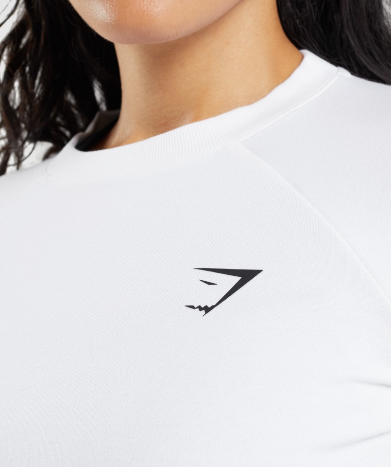 Gymshark Treningowy Krótki Sweter Biały