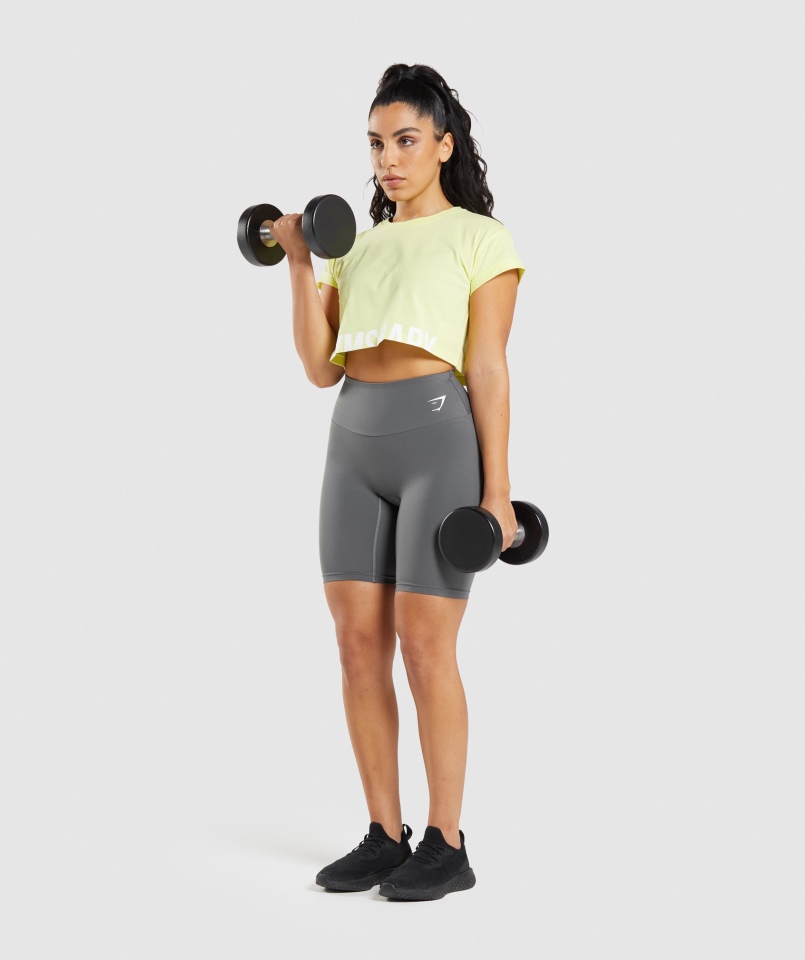 Gymshark Treningowe Spodenki Rowerowe Antracytowe