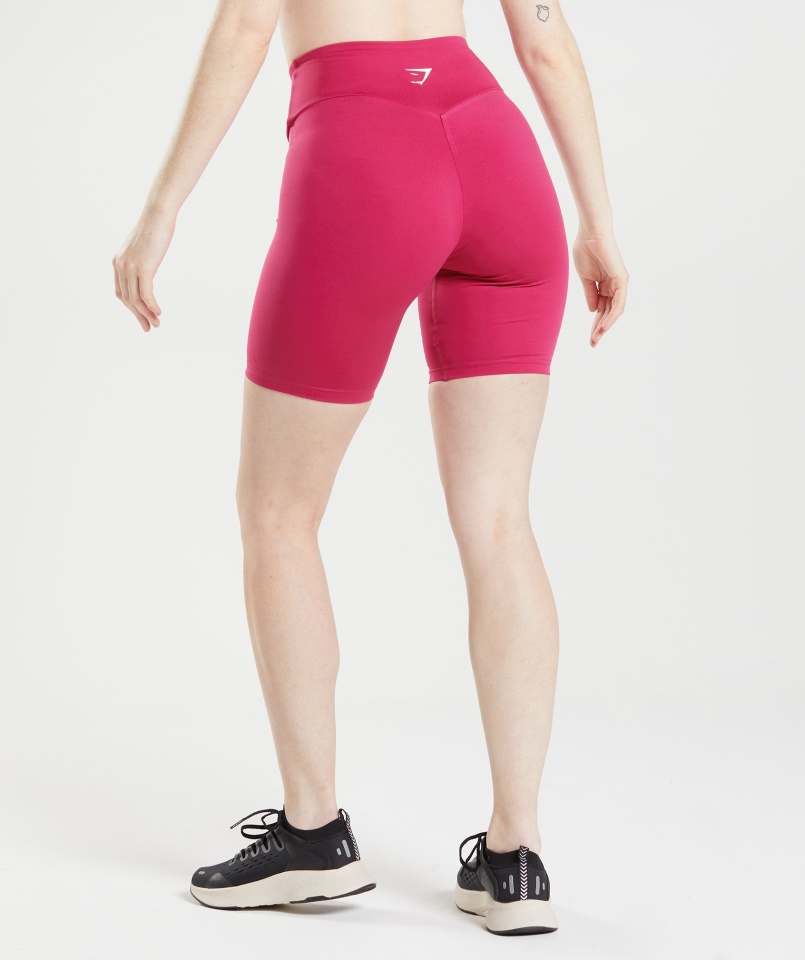 Gymshark Treningowe Spodenki Rowerowe Magenta Różowe