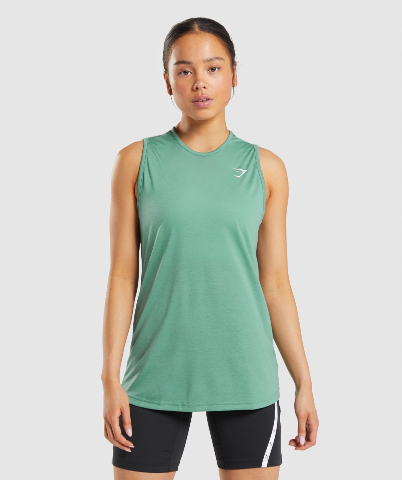 Gymshark Trening Drop Arm Tank Alpejski Zielony