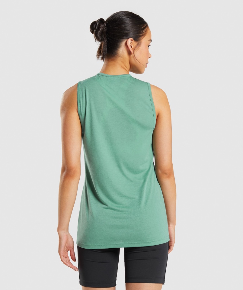 Gymshark Trening Drop Arm Tank Alpejski Zielony