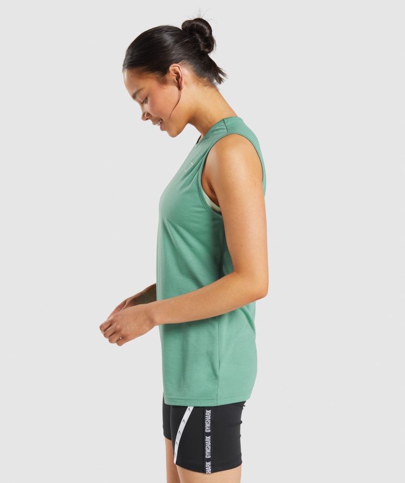 Gymshark Trening Drop Arm Tank Alpejski Zielony