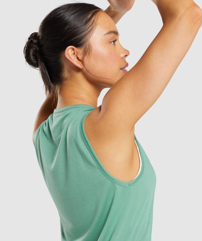 Gymshark Trening Drop Arm Tank Alpejski Zielony