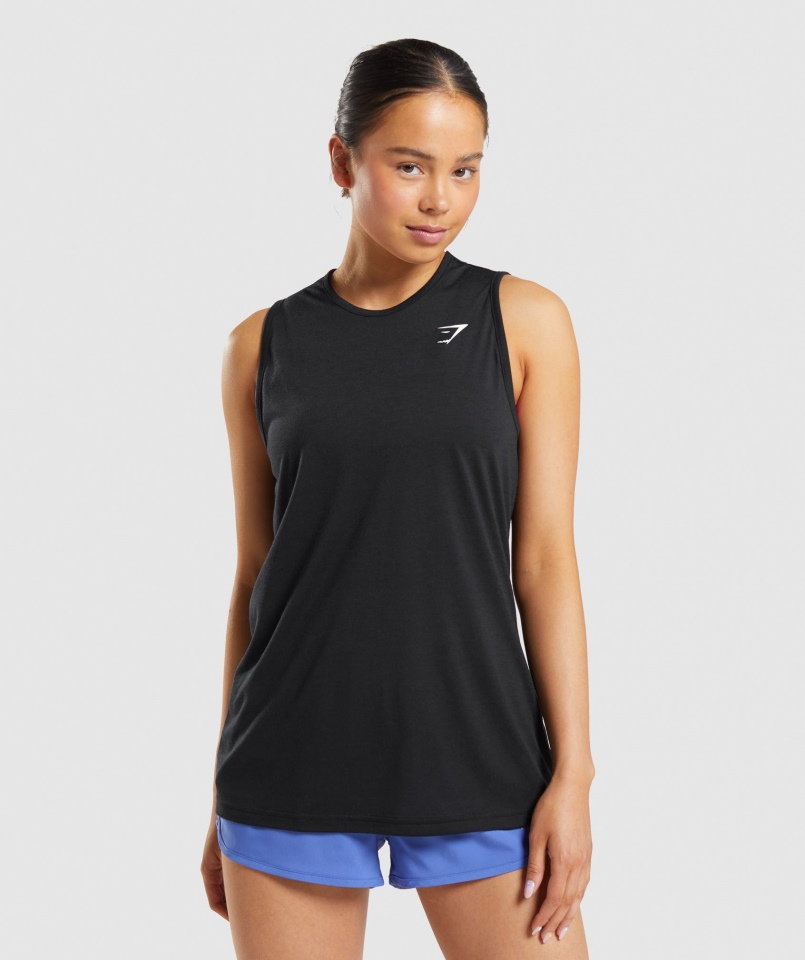 Gymshark Trening Drop Arm Tank Czarny