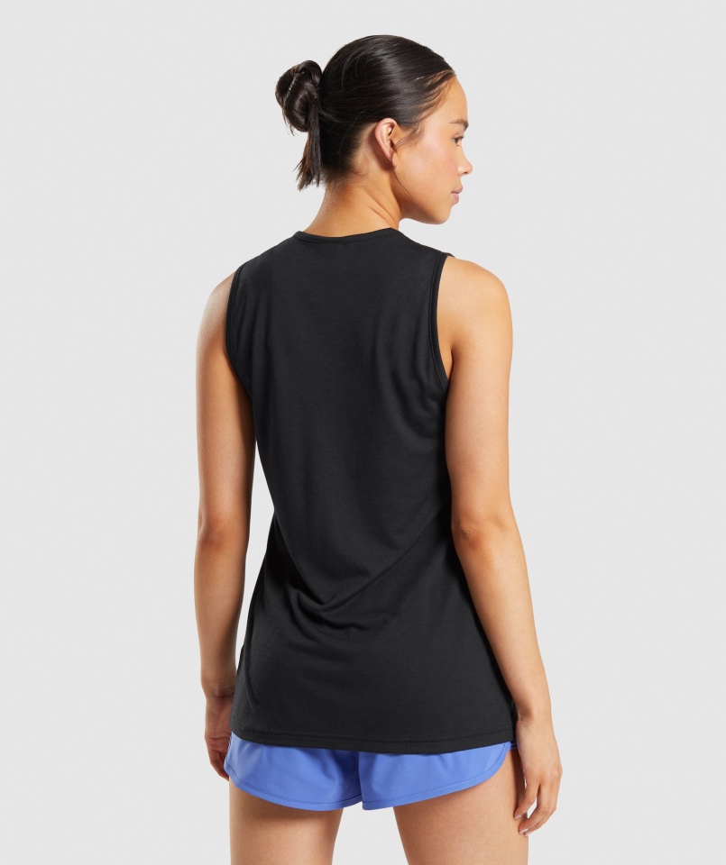 Gymshark Trening Drop Arm Tank Czarny