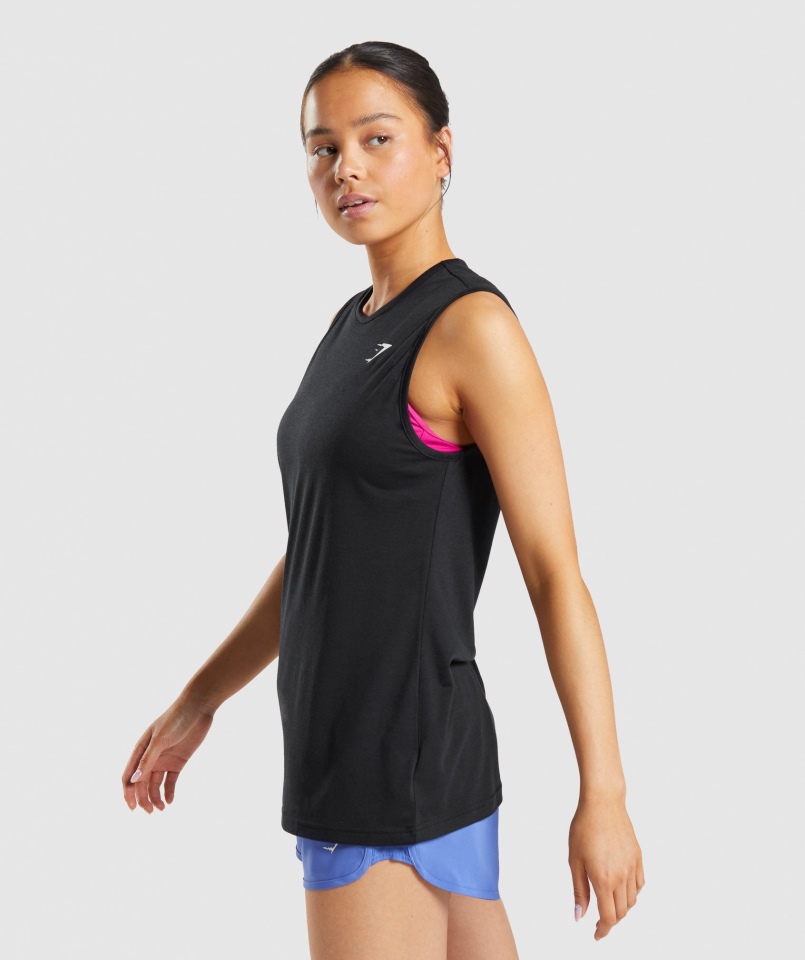 Gymshark Trening Drop Arm Tank Czarny