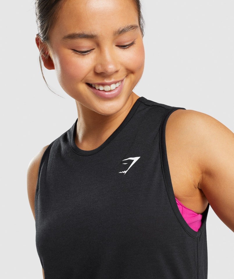 Gymshark Trening Drop Arm Tank Czarny