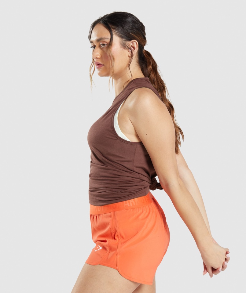 Gymshark Trening Drop Arm Tank Cherry Brown