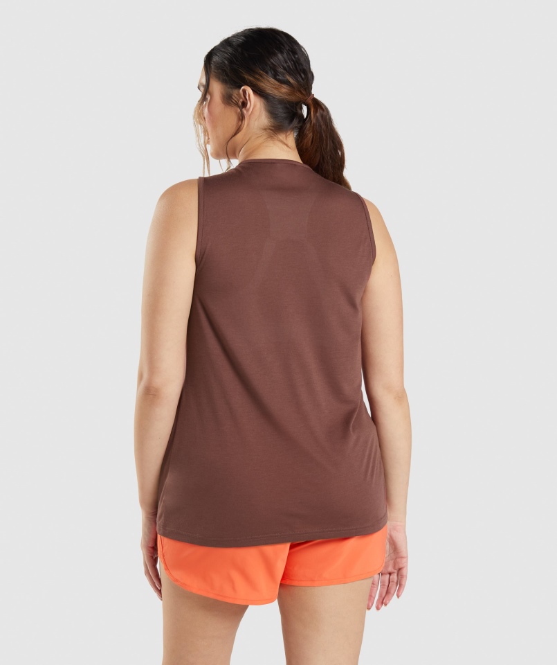 Gymshark Trening Drop Arm Tank Cherry Brown
