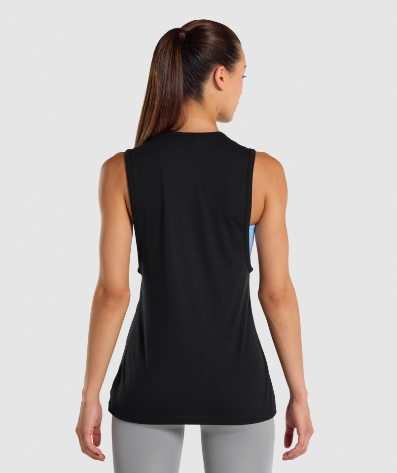 Gymshark Trening Drop Arm Tank Damski Czarny
