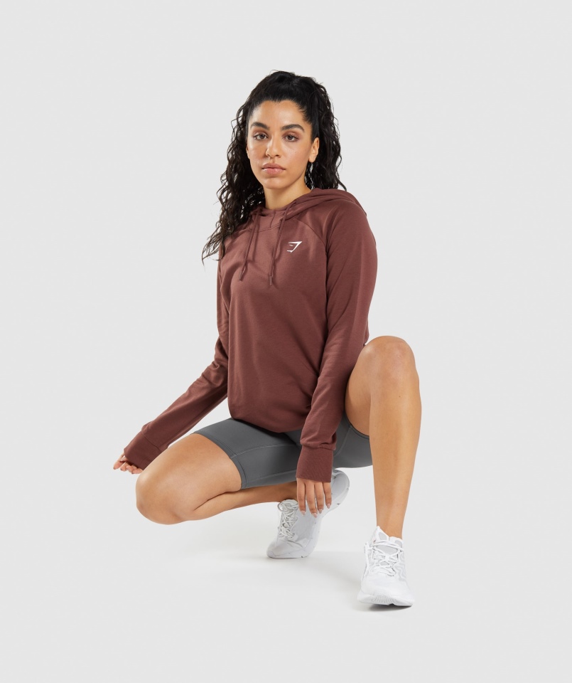 Gymshark Bluza Treningowa Wiśniowa Brązowa