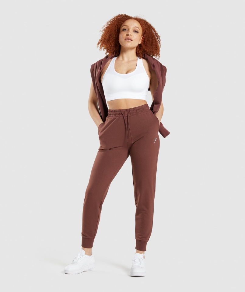 Joggery Treningowe Gymshark Wiśniowe Brązowe