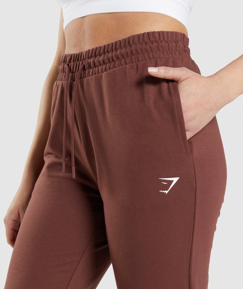 Joggery Treningowe Gymshark Wiśniowe Brązowe