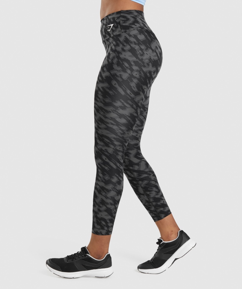 Legginsy Treningowe Gymshark Czarny Nadruk