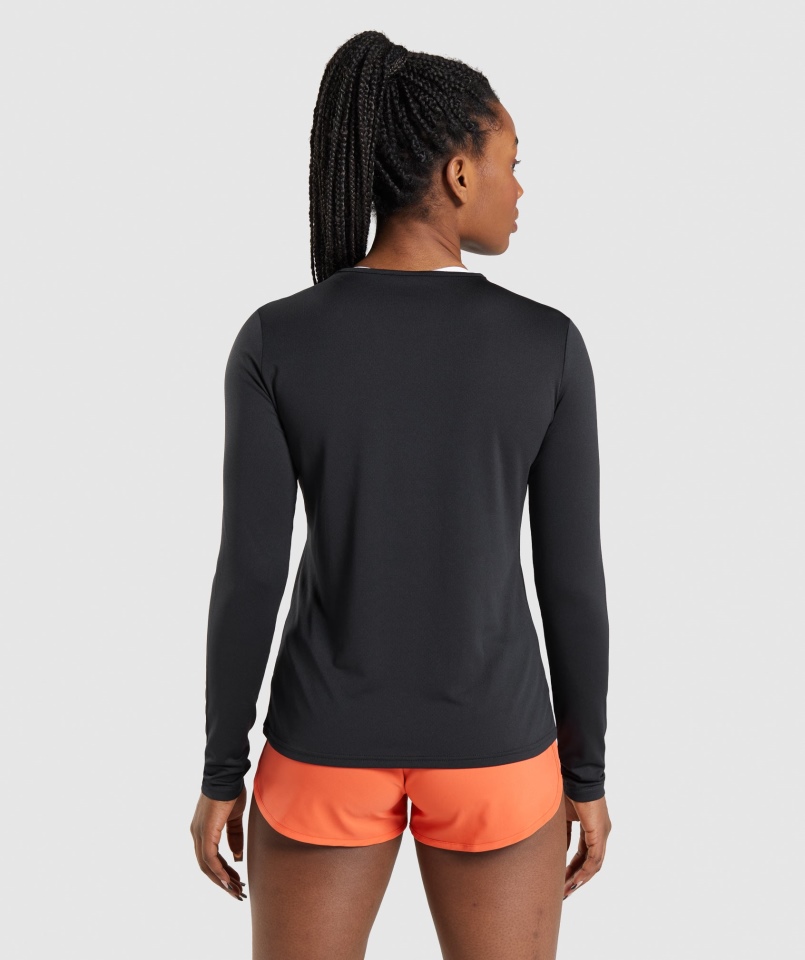 Gymshark Treningowy Top Z Długim Rękawem Czarny