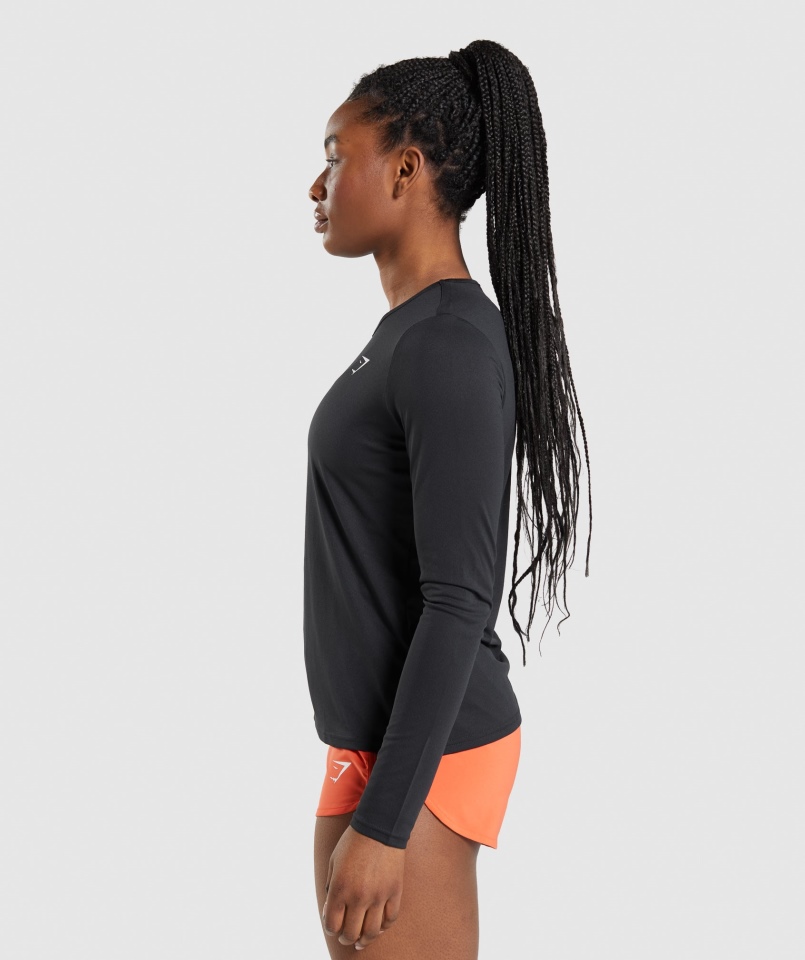 Gymshark Treningowy Top Z Długim Rękawem Czarny