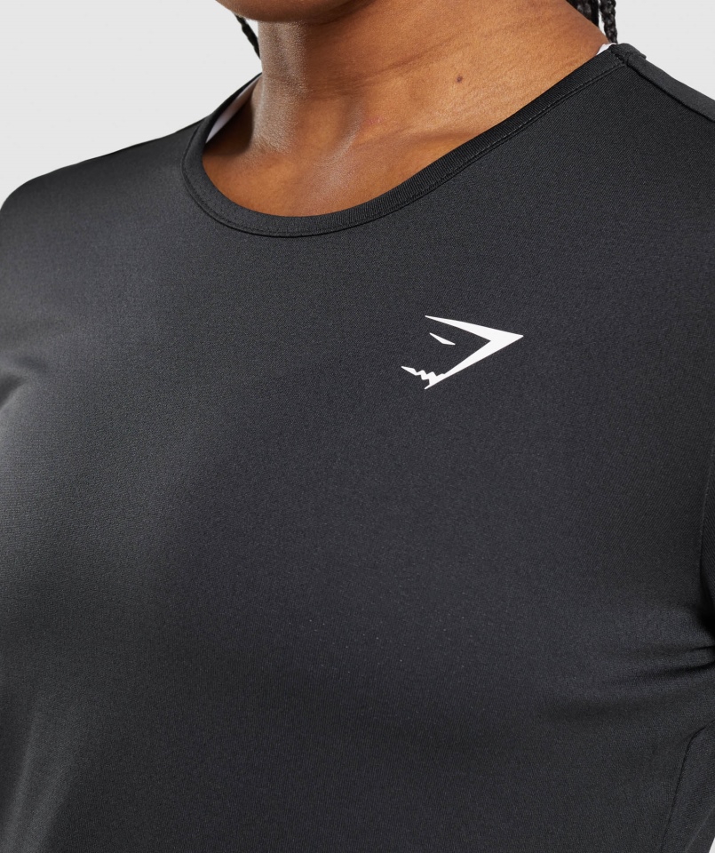 Gymshark Treningowy Top Z Długim Rękawem Czarny