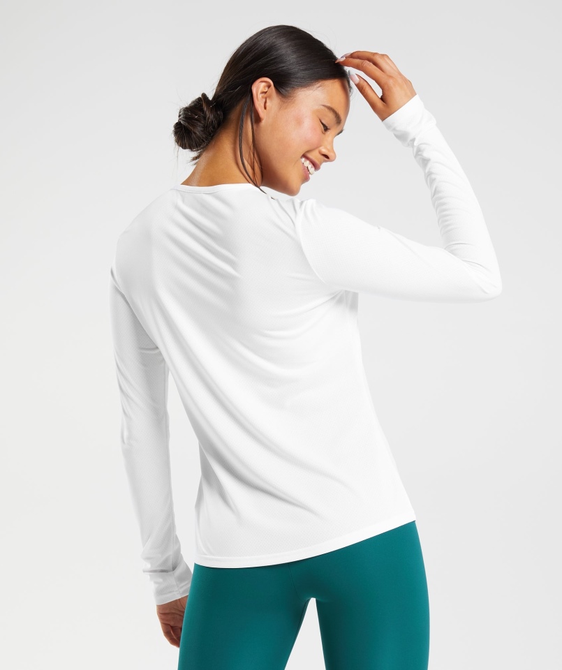 Gymshark Treningowy Top Z Długim Rękawem Biały
