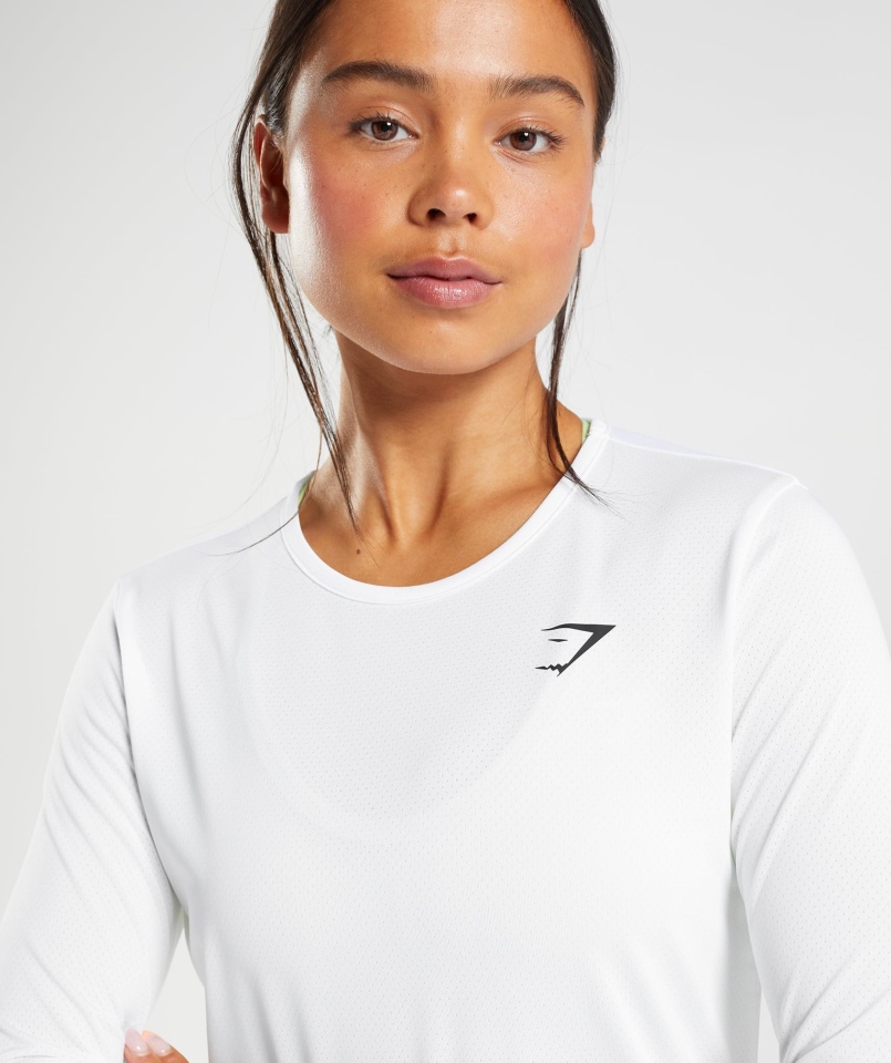 Gymshark Treningowy Top Z Długim Rękawem Biały