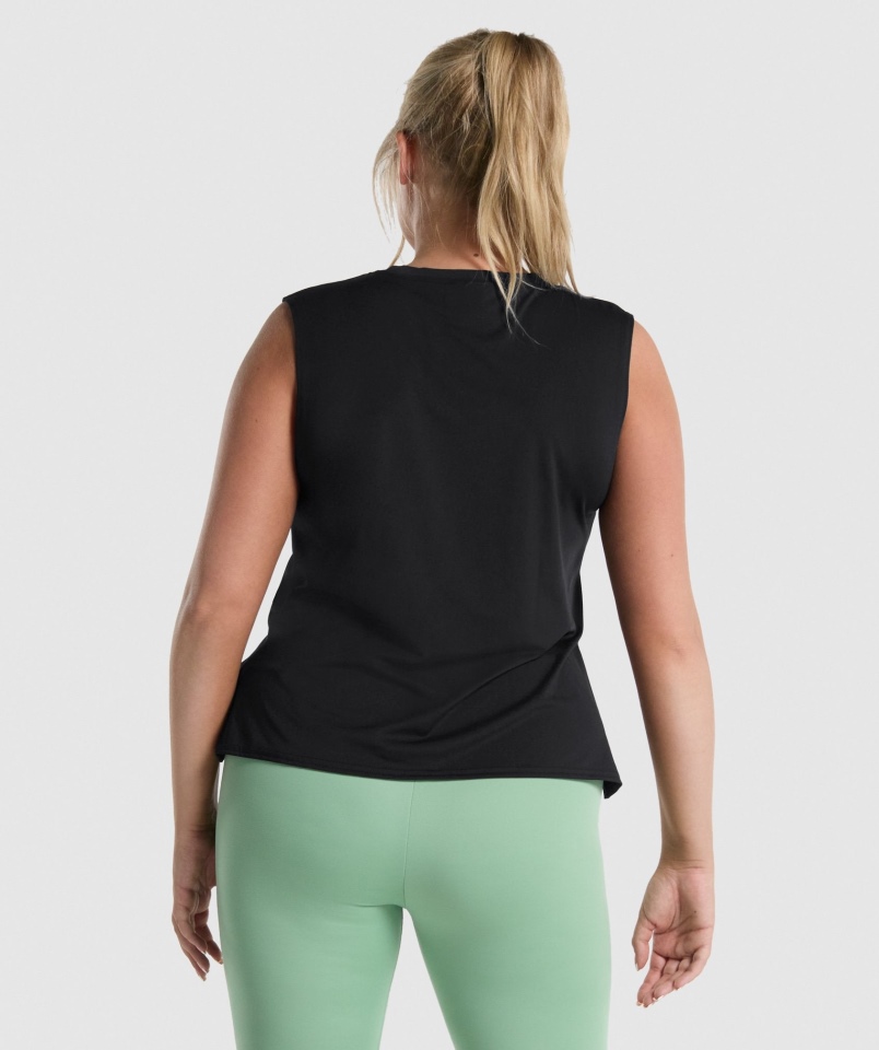 Gymshark Trening Midi Tank Czarny