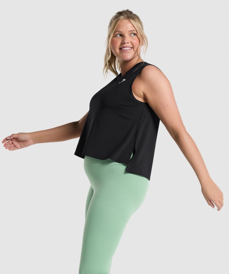 Gymshark Trening Midi Tank Czarny