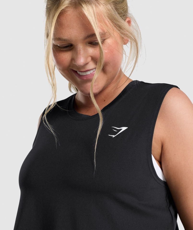Gymshark Trening Midi Tank Czarny