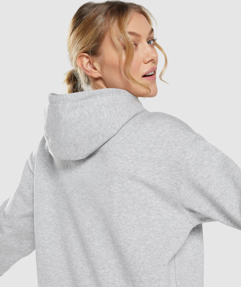 Gymshark Treningowa Bluza Oversize Jasnoszara Marl