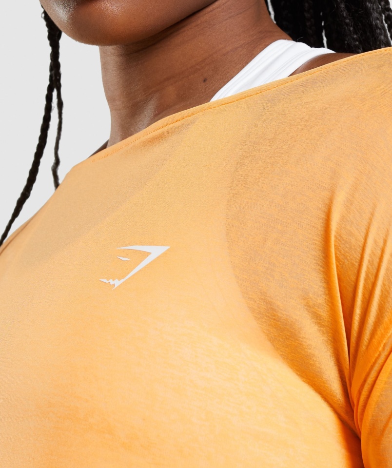 Gymshark Treningowa Koszulka Oversize Z Długim Rękawem Morelowa Pomarańcza