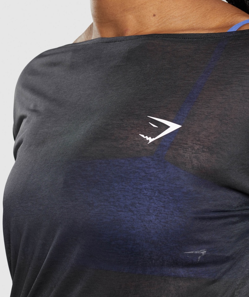 Gymshark Treningowa Koszulka Oversize Z Długim Rękawem Czarna