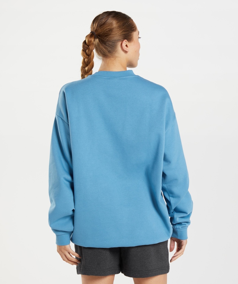 Gymshark Treningowa Bluza Oversize Przybrzeżna Niebieska