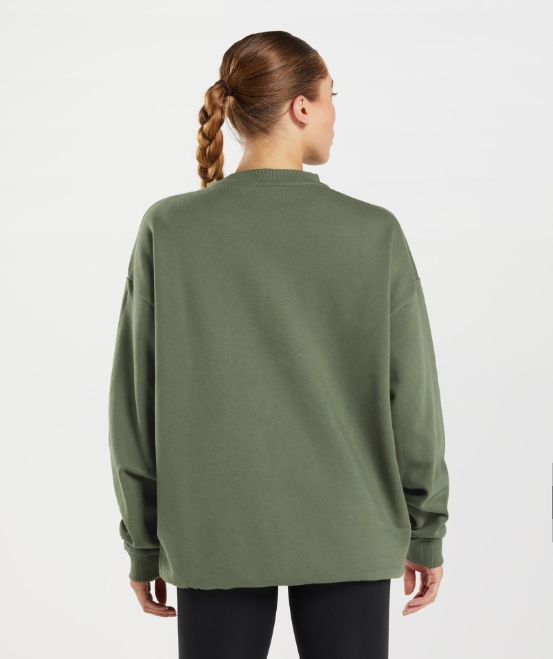Gymshark Treningowa Bluza Oversize Core Oliwkowa