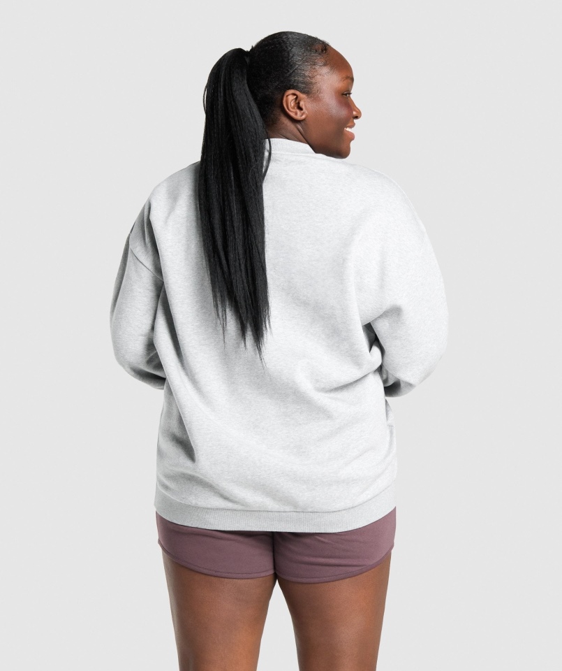 Gymshark Treningowa Bluza Oversize Jasnoszara Marl