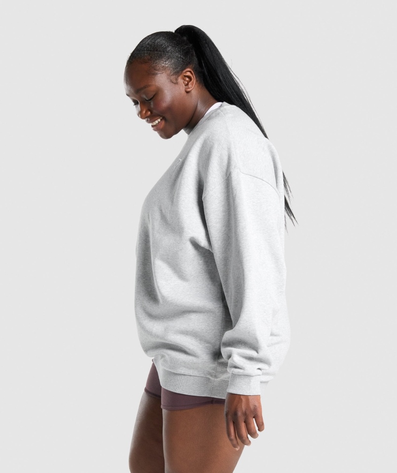 Gymshark Treningowa Bluza Oversize Jasnoszara Marl