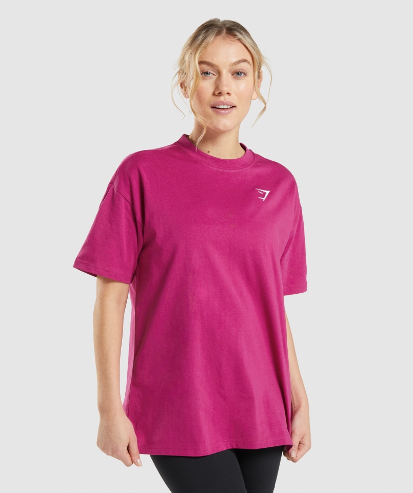 Gymshark Koszulka Treningowa Oversize Smok Różowy