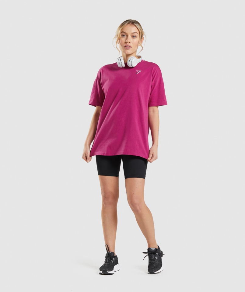 Gymshark Koszulka Treningowa Oversize Smok Różowy