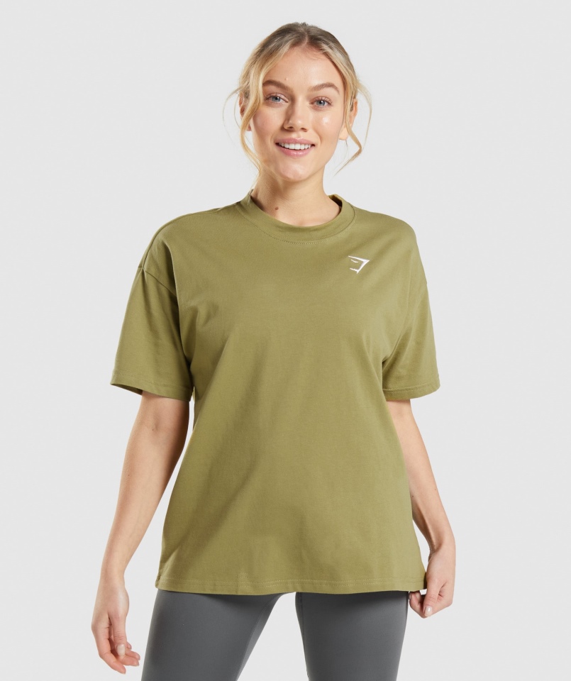 Gymshark Treningowa Koszulka Oversize Griffin Green