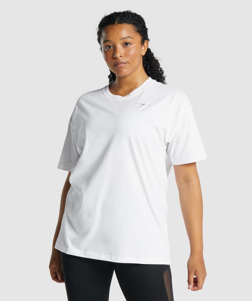 Gymshark Treningowa Koszulka Oversize Biała