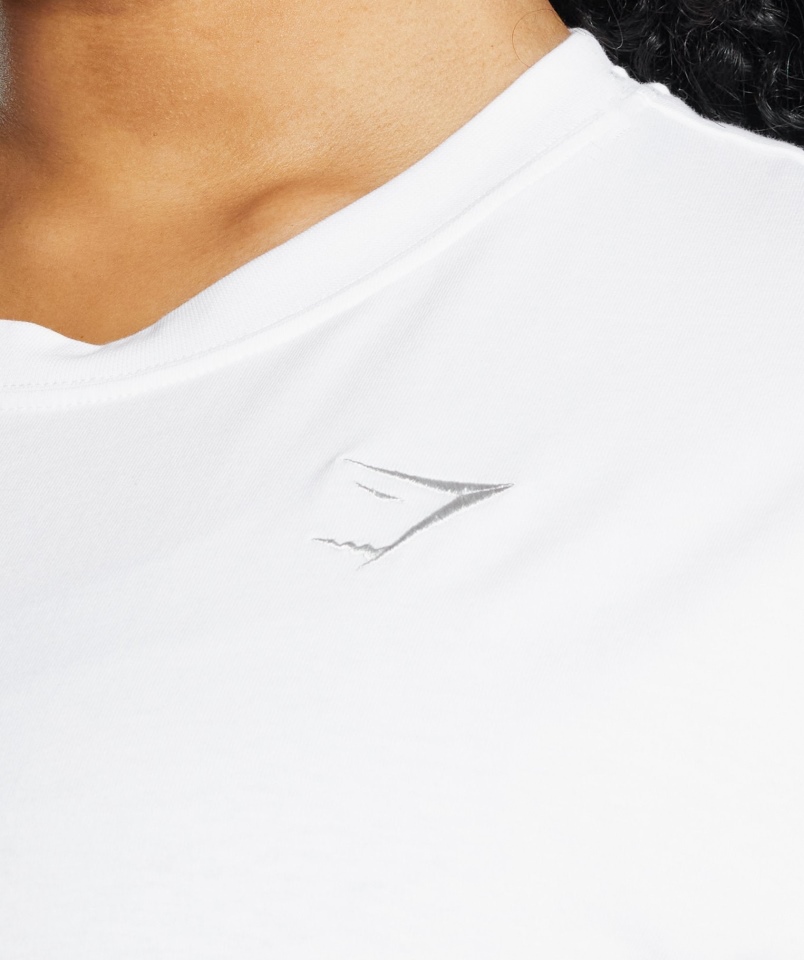 Gymshark Treningowa Koszulka Oversize Biała