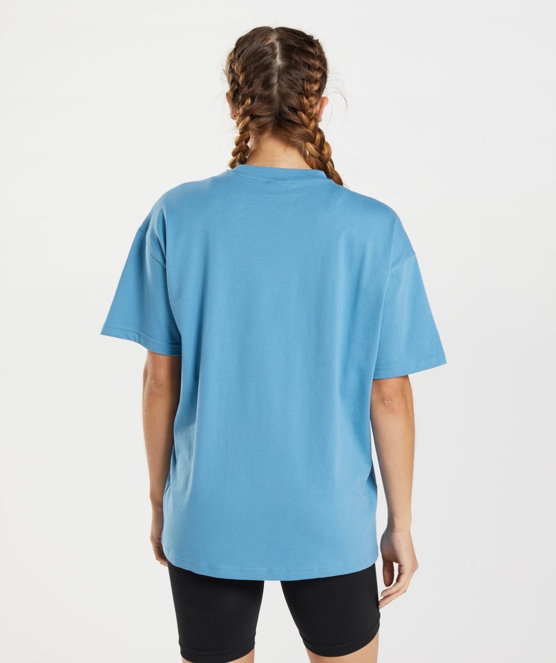 Gymshark Treningowa Koszulka Oversize W Kolorze Przybrzeżnym Niebieskim