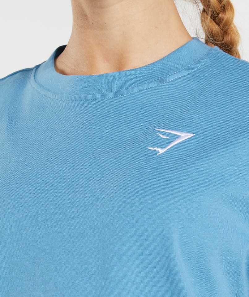 Gymshark Treningowa Koszulka Oversize W Kolorze Przybrzeżnym Niebieskim